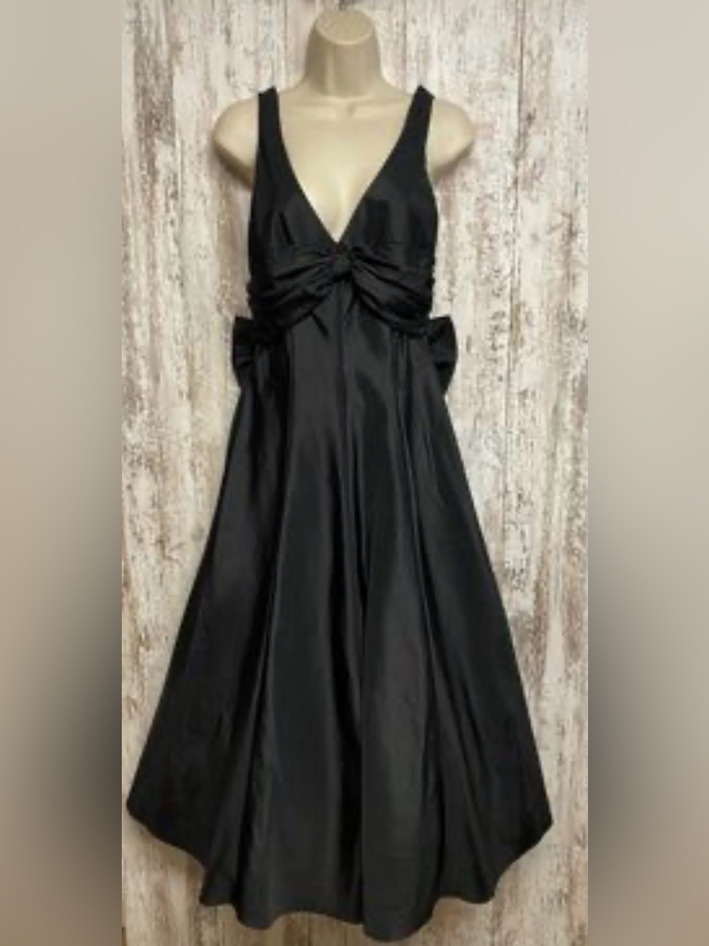 Betsy & Adam Black Fit & Flare Cocktail Dress with Oversized Back Bow Size 6